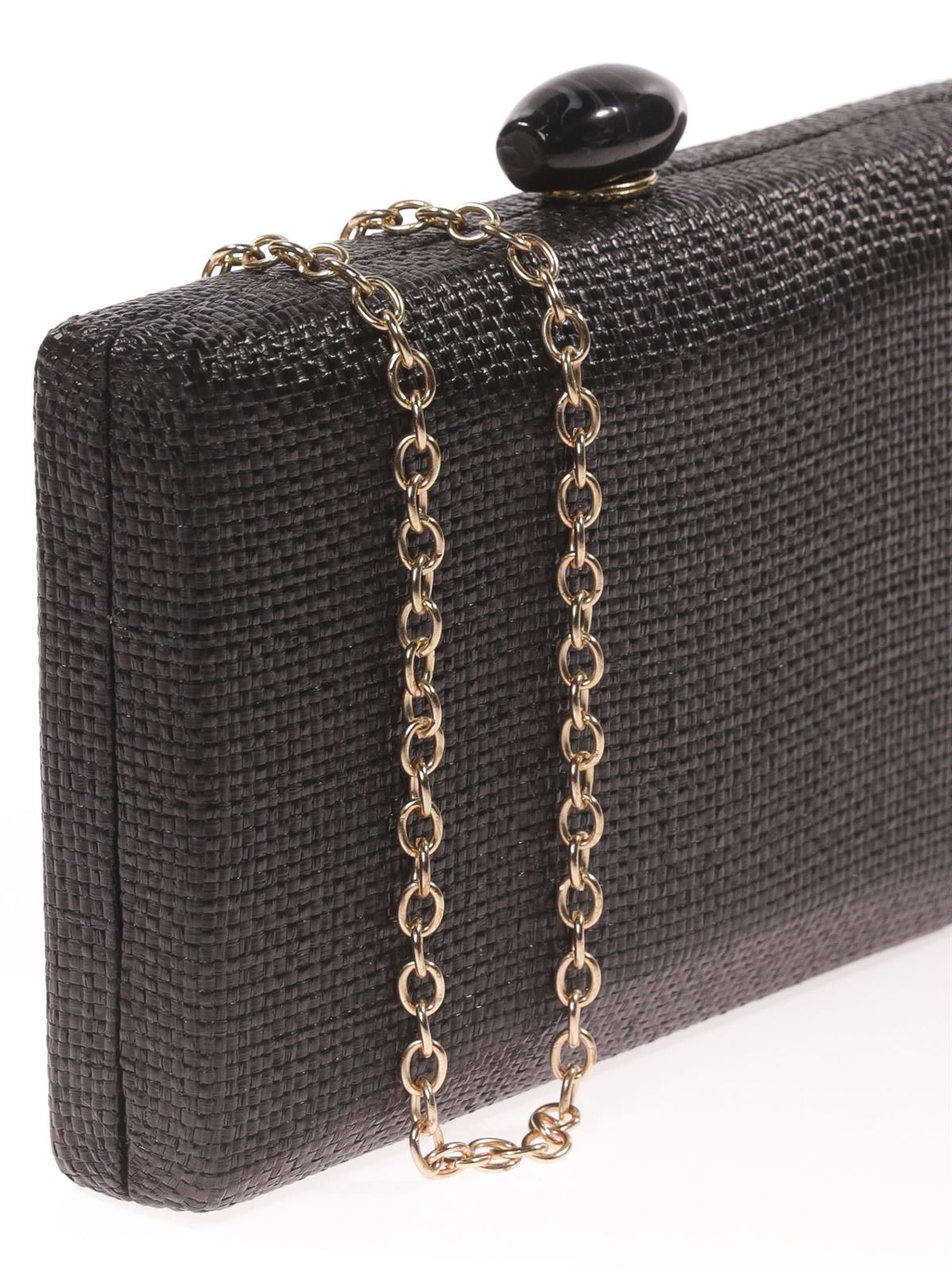 CLUTCH FIESTA EFECTO RAFIA ABALORIO NEGRO 41441 - Imagen 2