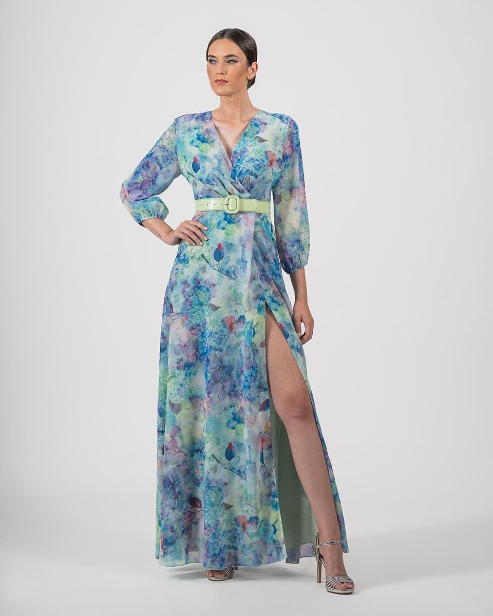 VESTIDO DE FIESTA ESTAMPADO CASTING CT25V5059 - Imagen 2