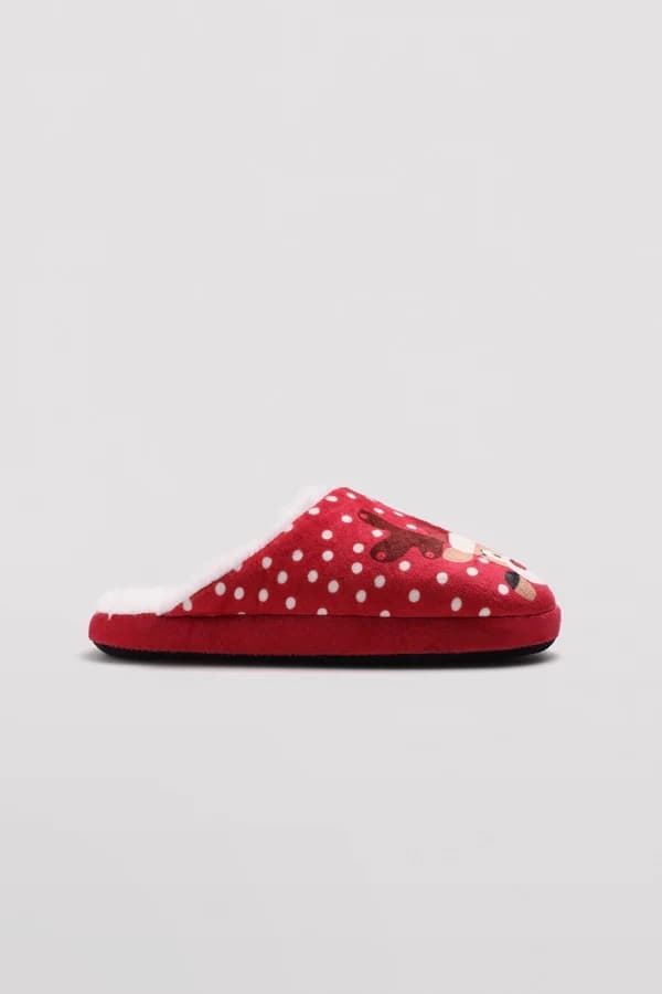 Zapatillas de casa estampado navideño rojo 14143 - Imagen 4